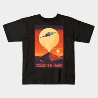 Mars Adventure Vintage Travel Poster Kids T-Shirt